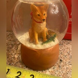 Eddie Bauer red Fox snow globe